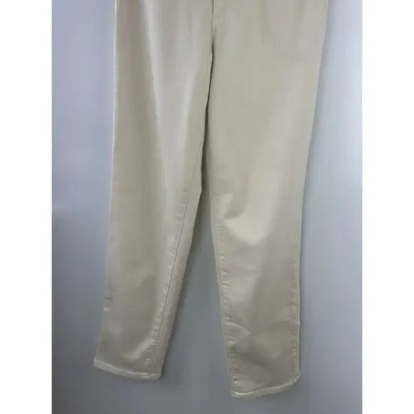 Athleta Sculpek Flex Straight Leg Ankle Jean High Rise Bone Yellow Cream Size 4 - Picture 3 of 15
